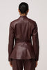 Calypso Leather Panelled Blazer - Oxblood