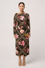 Jayden Stretch Cupro Dress - Obsidan Bloom
