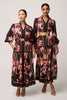 Adine Linen Printed Maxi - Obsidan Bloom