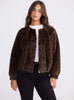 Alya Fur Jacket - Brown Leopard