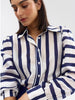 Celina Blouse - Royal Stripe