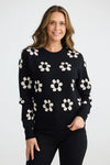 Flower Knit - Black/Natural
