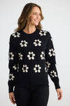 Flower Knit - Black/Natural