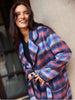 Oslo Coat - Purple/Orange Check