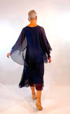 Sheer Cape Dress - Navy