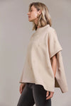 Long Line Boiled Wool Coat - Oatmeal