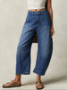 Front Pocket Barrel Jeans - Blue