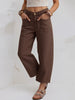 Front Pocket Barrel Jeans - Brown