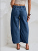 Front Pocket Barrel Jeans - Blue