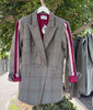 Check Blazer - Burgundy Arm Stripe