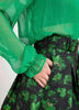 Jacquard Skirt with Belt - Dark Green