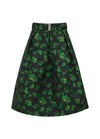 Jacquard Skirt with Belt - Dark Green