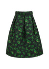 Jacquard Skirt with Belt - Dark Green