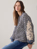 Blue Jacquard Embroidery Jacket - Midnight