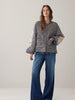 Blue Jacquard Embroidery Jacket - Midnight