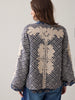 Blue Jacquard Embroidery Jacket - Midnight