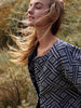 Blue Jacquard Embroidery Jacket - Midnight