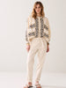 Crispy Pop Embroidered Blouse - Ivory