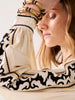 Crispy Pop Embroidered Blouse - Ivory