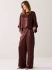 Heavy Silky Kimono Top - Chocolate