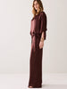 Heavy Silky Wide Leg Trouser - Chocolate