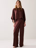 Heavy Silky Kimono Top - Chocolate
