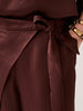Heavy Silky Wide Leg Trouser - Chocolate