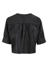 Short Leather Jacket - Black