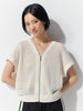 Two Way Zip Thru Knit - Ivory