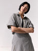 Mono Stripe Pleat Skirt - Black Stripe