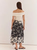 Maribel Asym Wrap Skirt - Snap Dragon Black