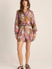 Daria Belted Shorts - Leaf Print