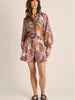 Daria Belted Shorts - Leaf Print