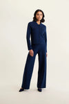 Carter Crepe Knit Jacket - Navy