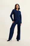 Carter Crepe Knit Jacket - Navy