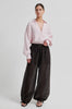 Hidie Sheer Detail Trousers - Chocolate Torte