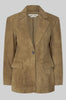 Suellen Fitted Suede Blazer - Petrified Oak