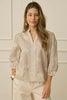 Korey Blouse - Brown/White Stripe