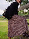 Jane Pleat Skirt - Leopard
