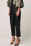 Montoya Leather Straight Leg Pant - Onyx