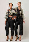 Montoya Leather Straight Leg Pant - Onyx