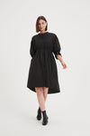 Shirring Detail Dress - Black