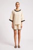 Maris Relaxed Spliced Top - Tusk/Black