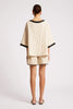 Maris Relaxed Spliced Top - Tusk/Black