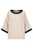 Maris Relaxed Spliced Top - Tusk/Black