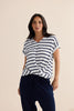 Rapture Tee - Navy/White Stripe
