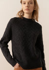 Bennett Lurex Cable Knit - Charcoal