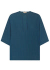 Adel Scarf Top - Green/Ink Stripe