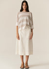 Milton Stripe Knit - White/Pebble