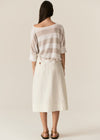 Milton Stripe Knit - White/Pebble